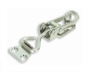 LATCH ADJUSTABLE CAM ACTION 115mm - Pressed stainless steel construction. Over centre cam action. Length can be adjusted via threaded stem. Security eye for padlock incorporated in base.  Height closed (mm):23   Width (mm):40   Padlock shackle (mm):9   Closed Length:147-159mm